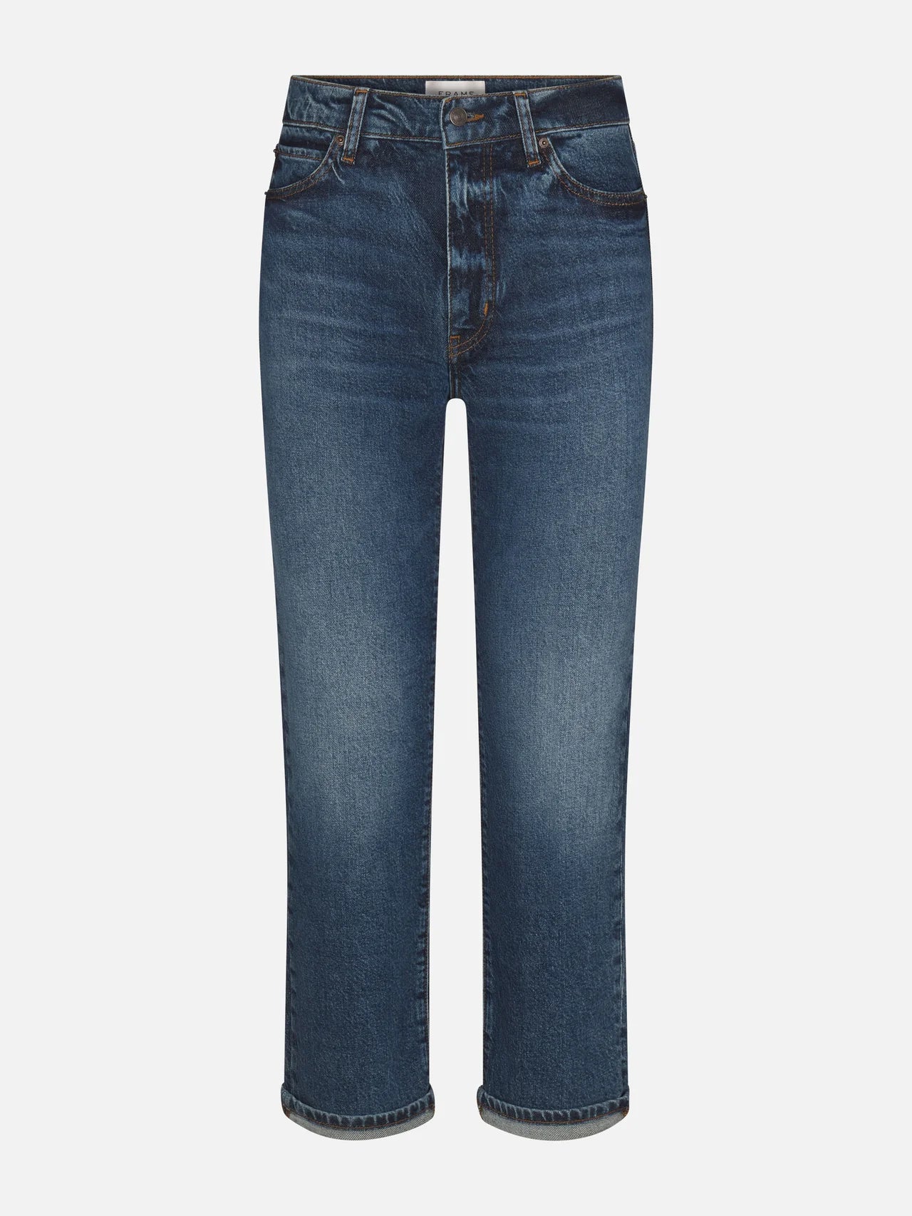 Blue jeans on a white background