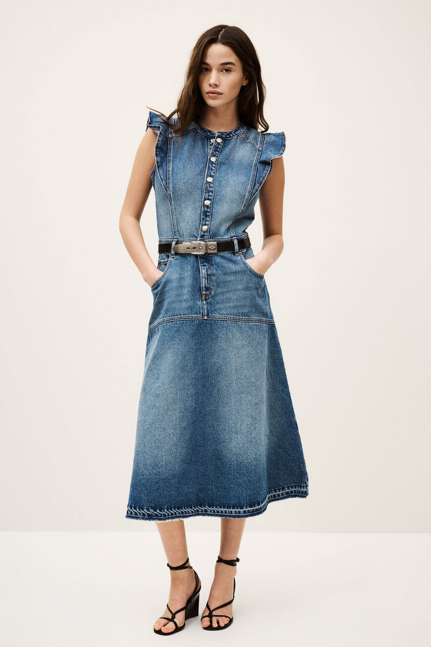 Vayea Denim Midi Dress