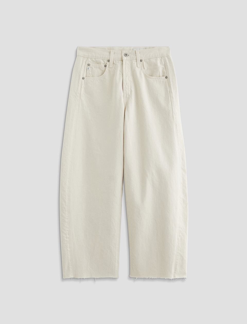 Beige pants on a light gray background