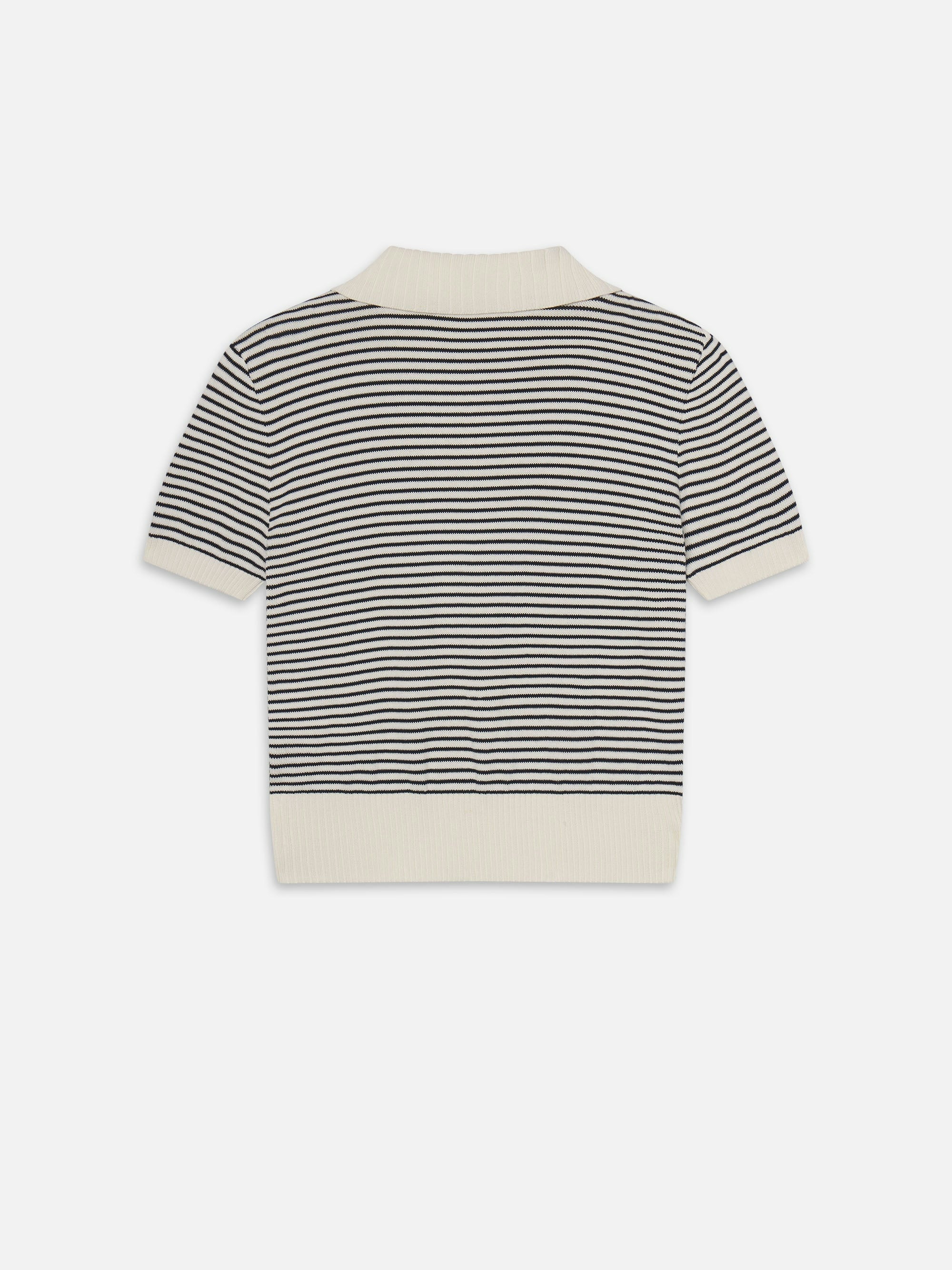Striped shirt with a collar on a white background