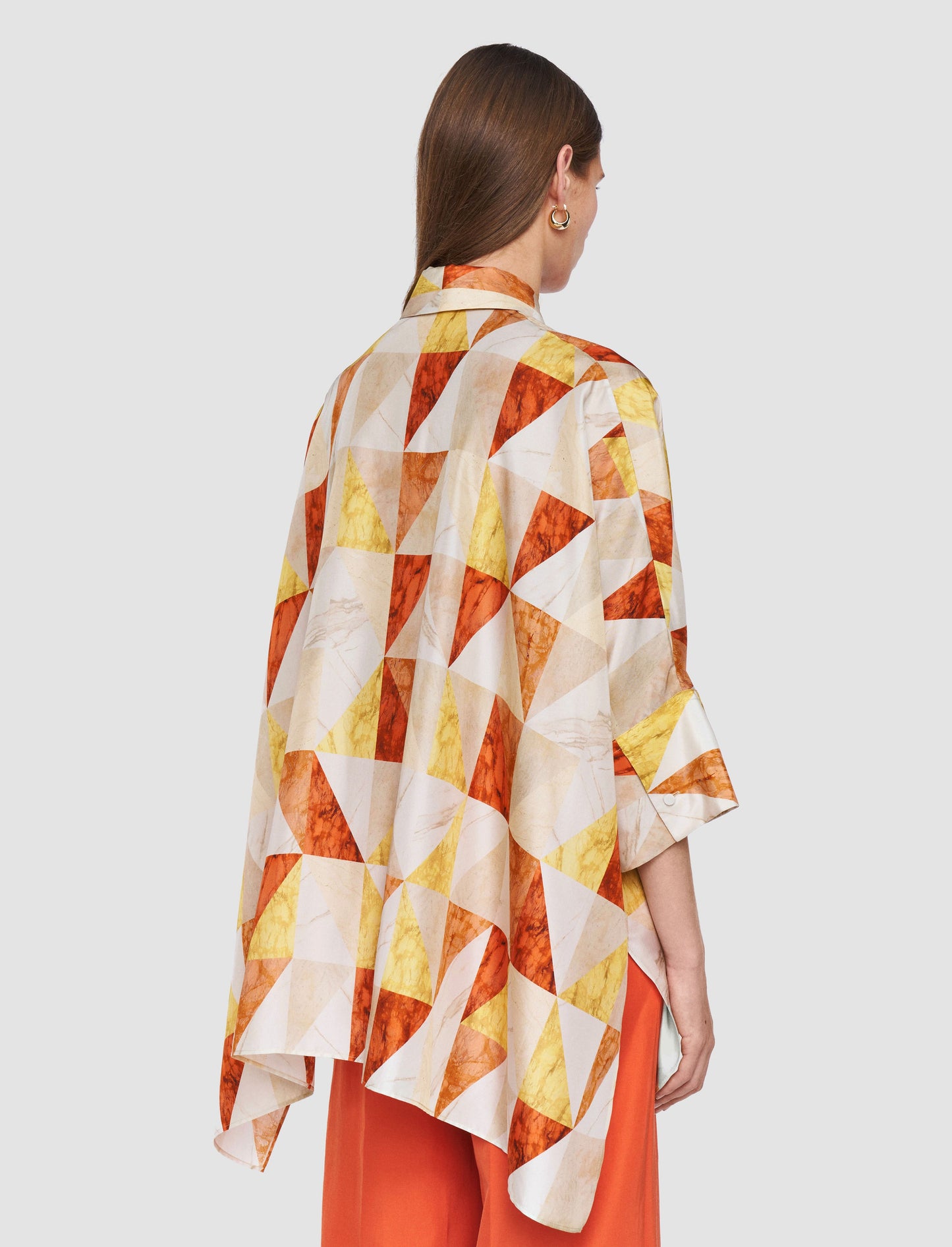 Arcole Marble Print Silk Blouse