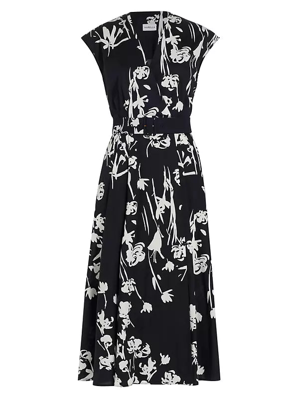 Taxi Wrap Dress in Black Floral