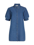 Blue denim dress on a white background. frame Antonia play denim dress