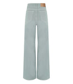 Light blue wide-leg pants on a white background