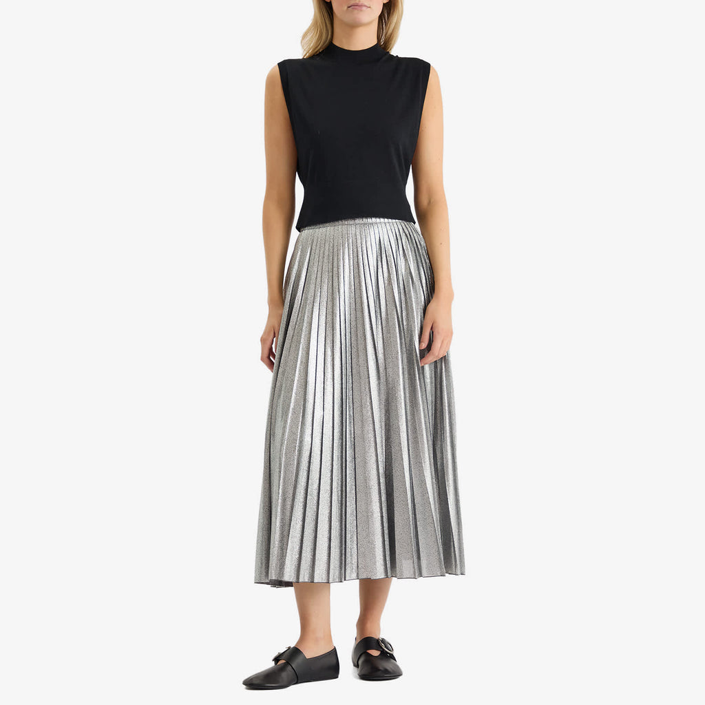 Long Skirt in Metallic Georgette Gamma