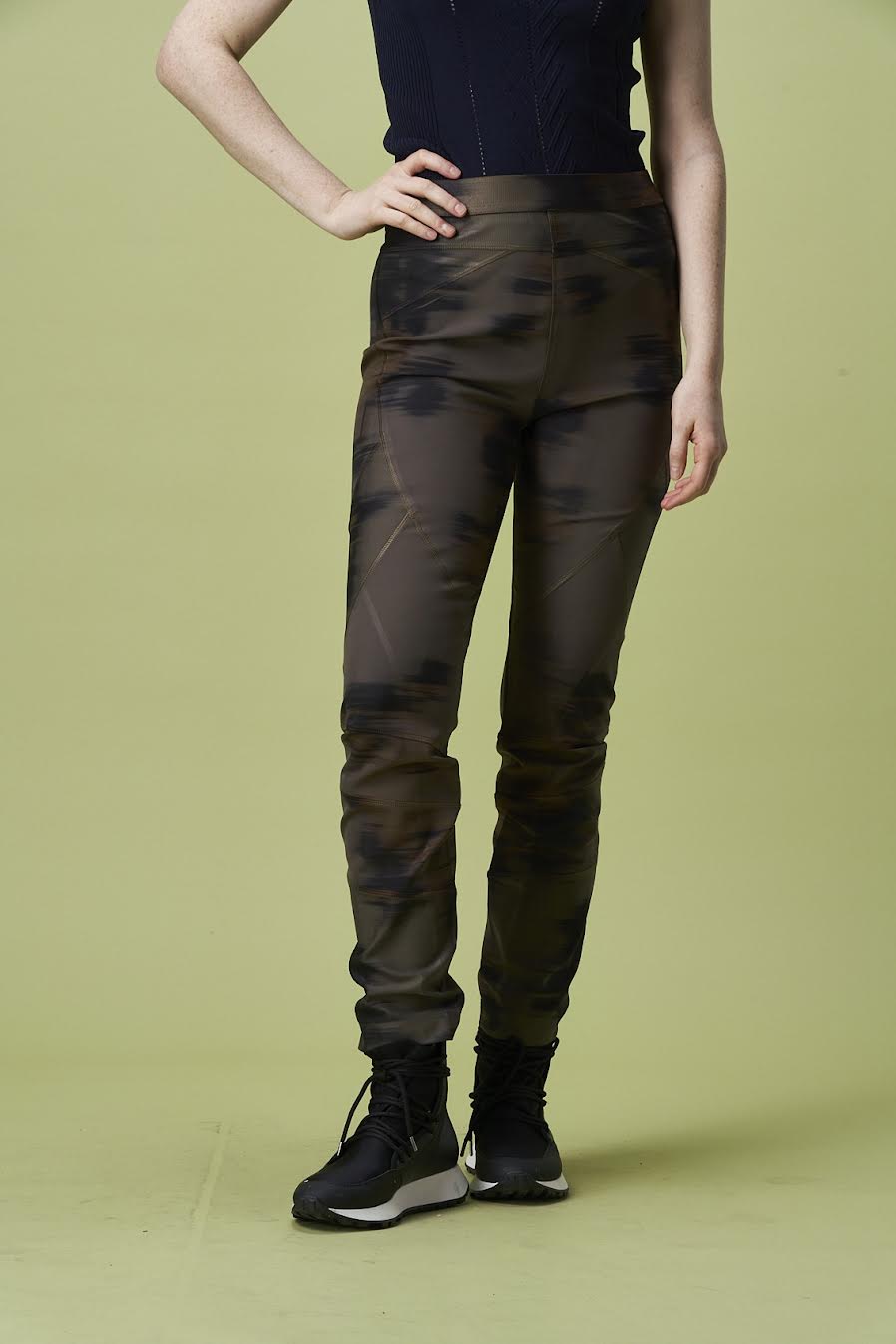 HIGH - Lay Out Brown Stretch Panel Pants