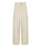 Beige wide-leg pants on a white background caronte