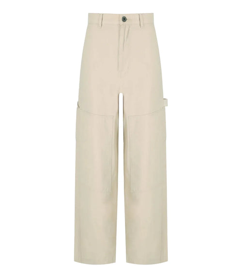 Beige wide-leg pants on a white background caronte