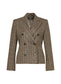 Houndstooth patterned blazer on a white background