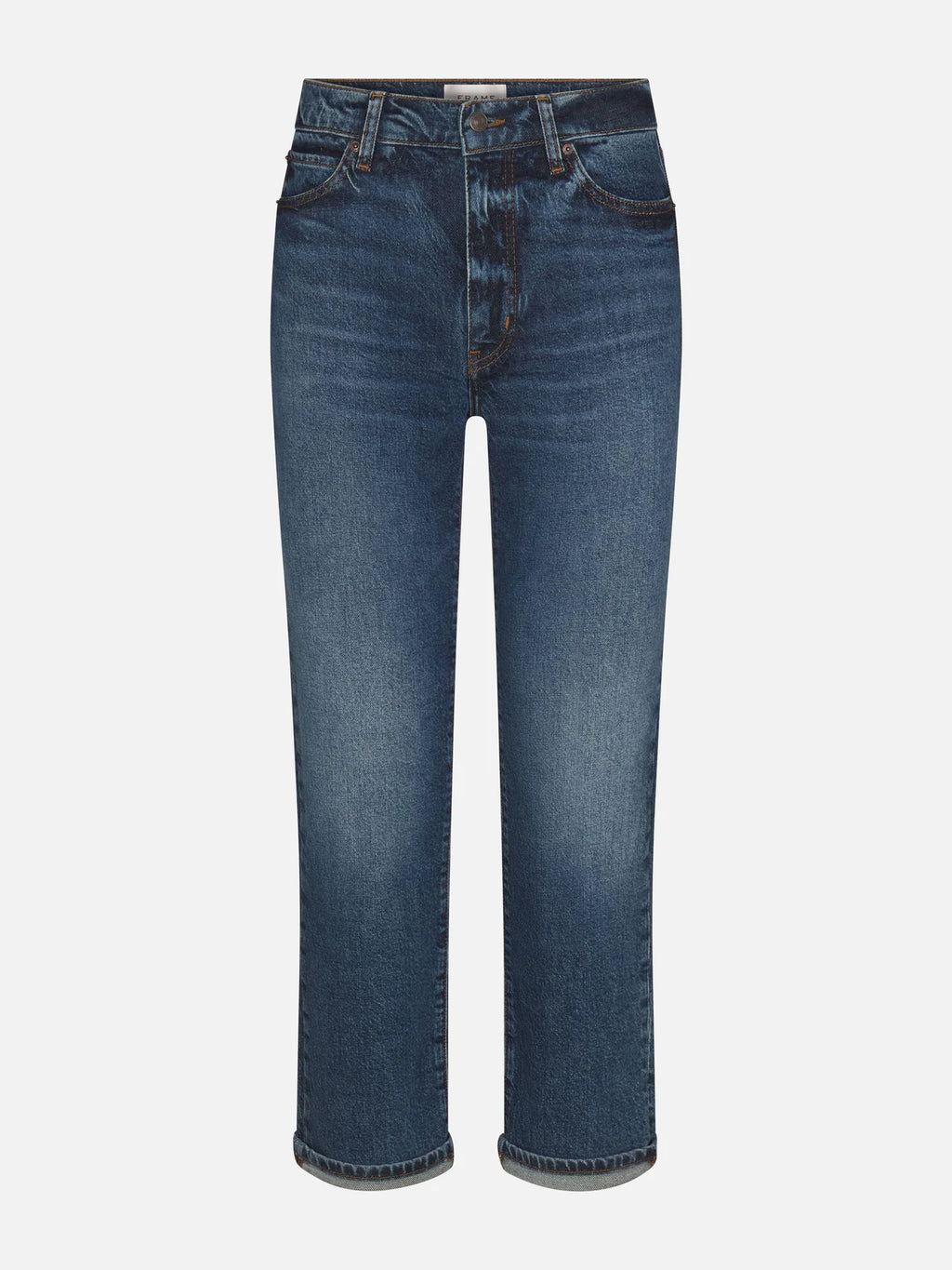 Blue jeans on a white background