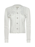 l'agence White denim jacket on a white background
