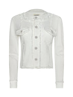 l'agence White denim jacket on a white background