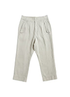 Comfort fit trousers in linen and striped cupro
