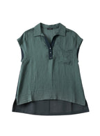 Over line Linen Polo Shirt