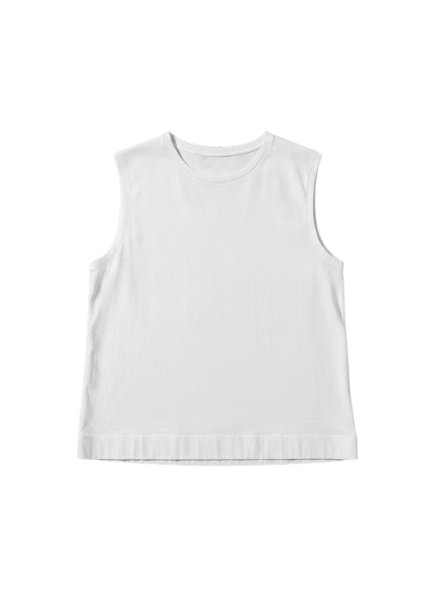 Wide-shoulder tank top mercerized cotton