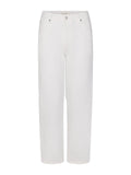 White cropped wide-leg jeans with a straight, relaxed fit, shown flat against a light gray background.