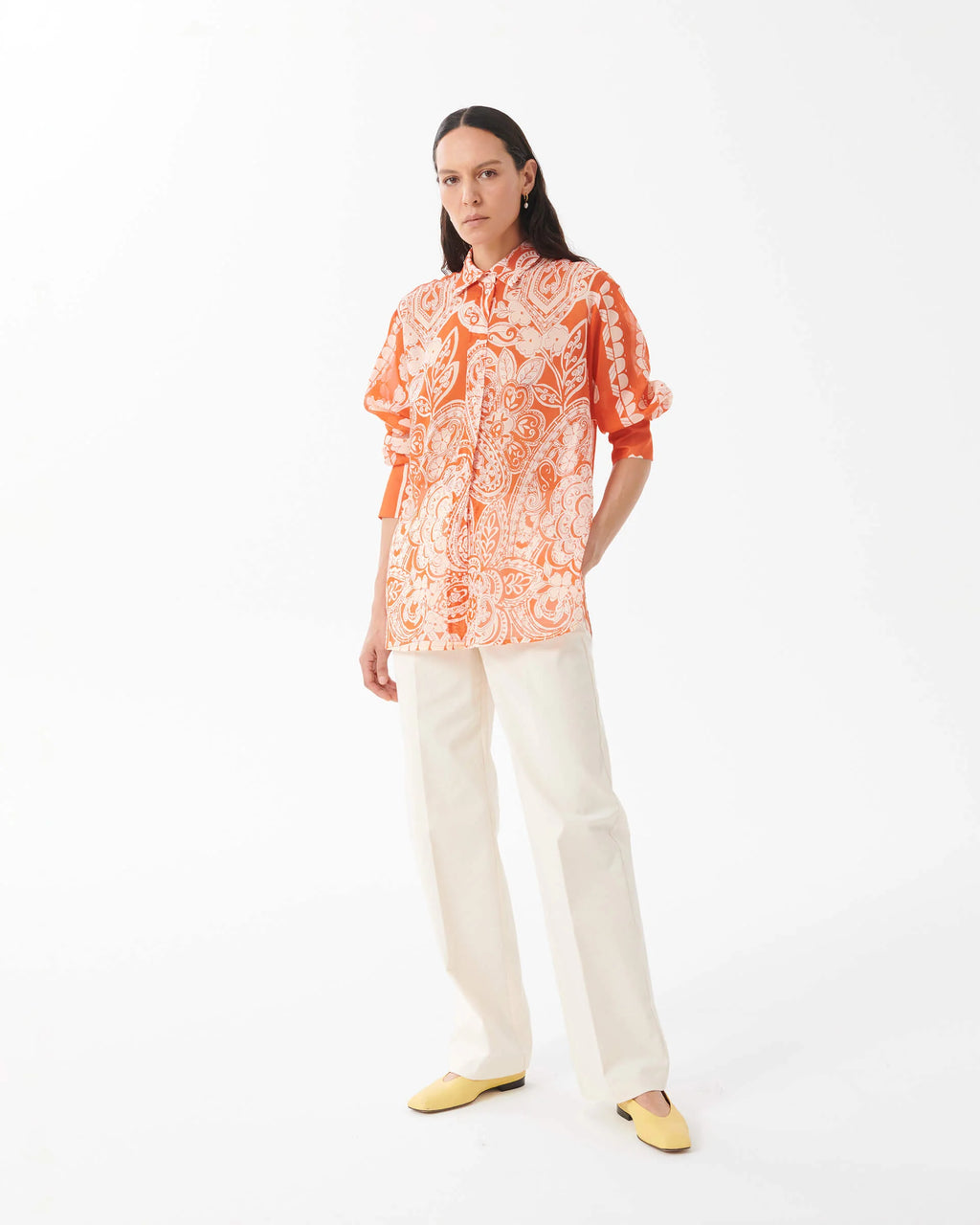 Long Cotton Canvas Trousers
