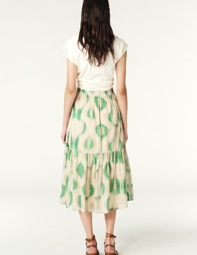 SS24 ba&sh - Clarie Skirt in Ecru Green