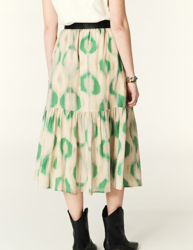 SS24 ba&sh - Clarie Skirt in Ecru Green