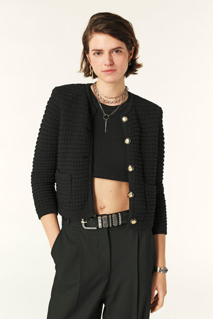 SS24 ba&sh - Gaspard Cardigan in Black