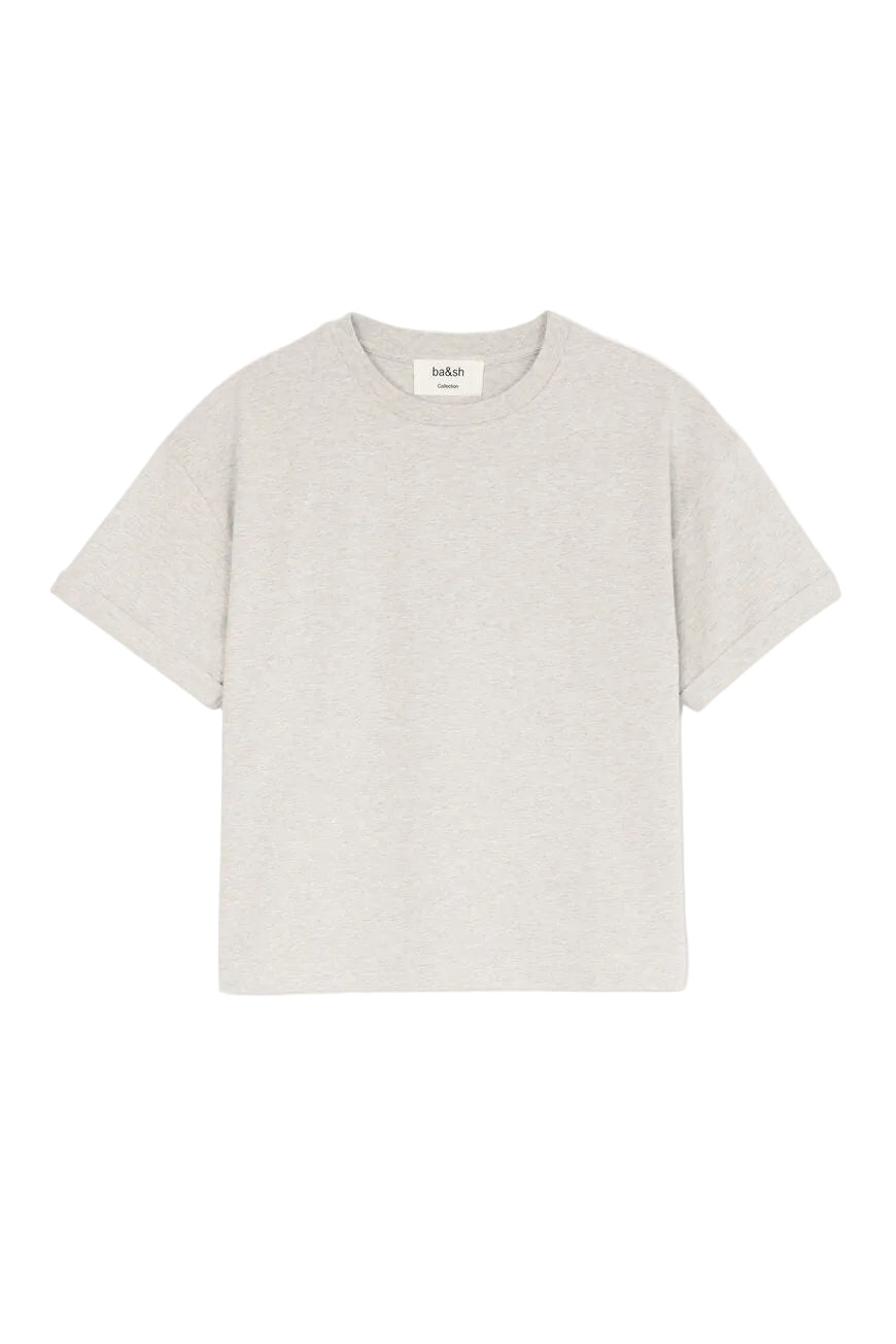 Light gray t-shirt on a white background