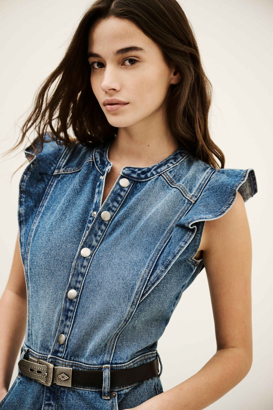 Vayea Denim Midi Dress