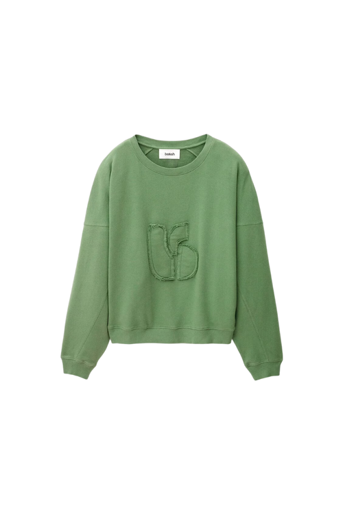 Green sweatshirt with a logo on a white background MAIA BA&SH