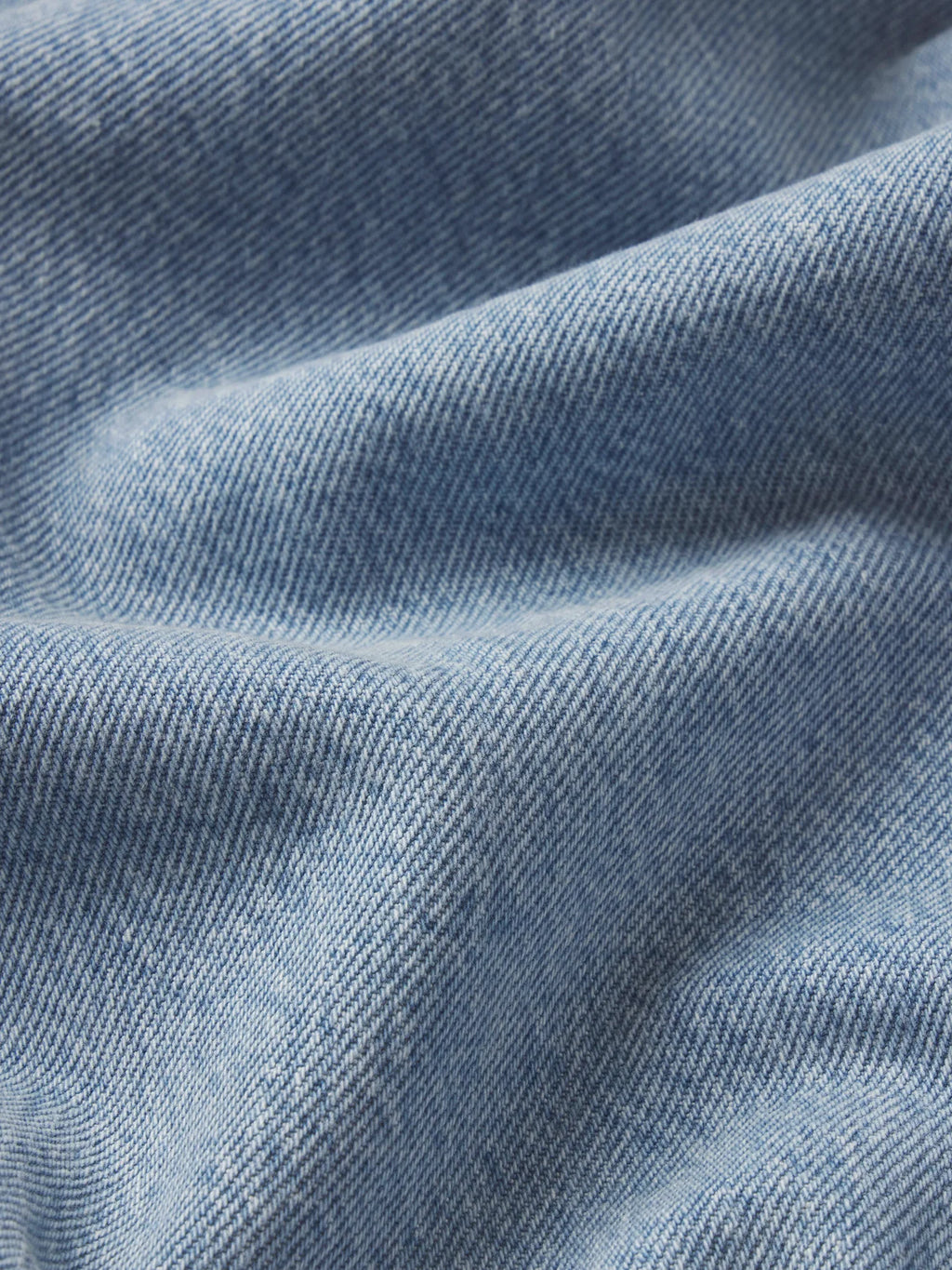 Close-up of blue denim fabric with visible texture