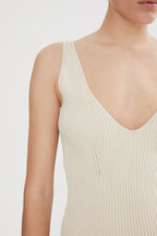 Ferah Contour Knit Tank in Chalk