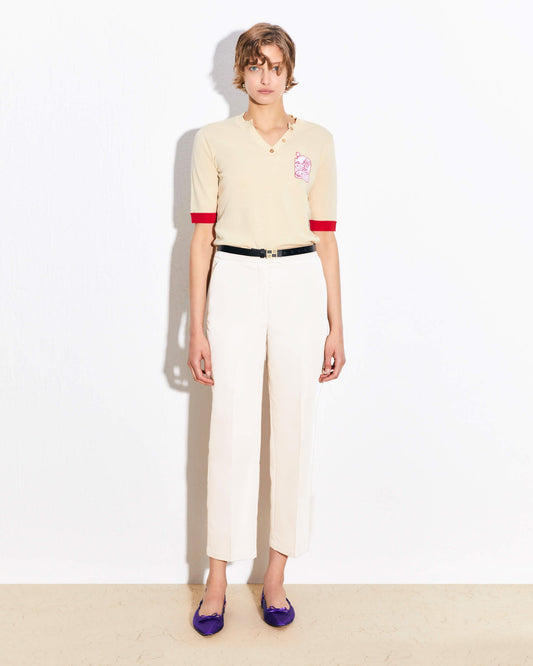 SS24 Beatrice B - Straight Trouser in white Cotton 1933