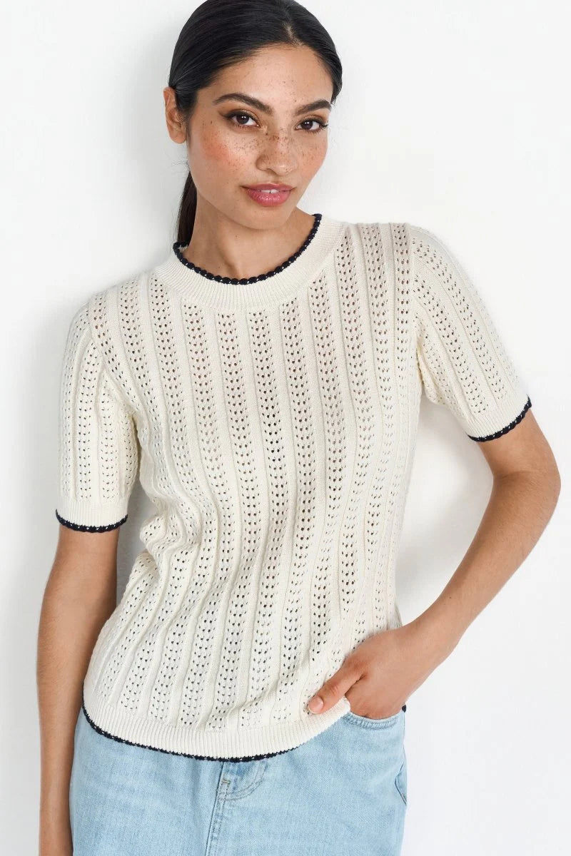 Knitted shirt with fine perforated pattern