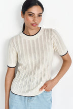 Knitted shirt with fine perforated pattern