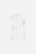 rich and royal White sleeveless top with a subtle pattern on a white background shop online muse boutique hawthorn