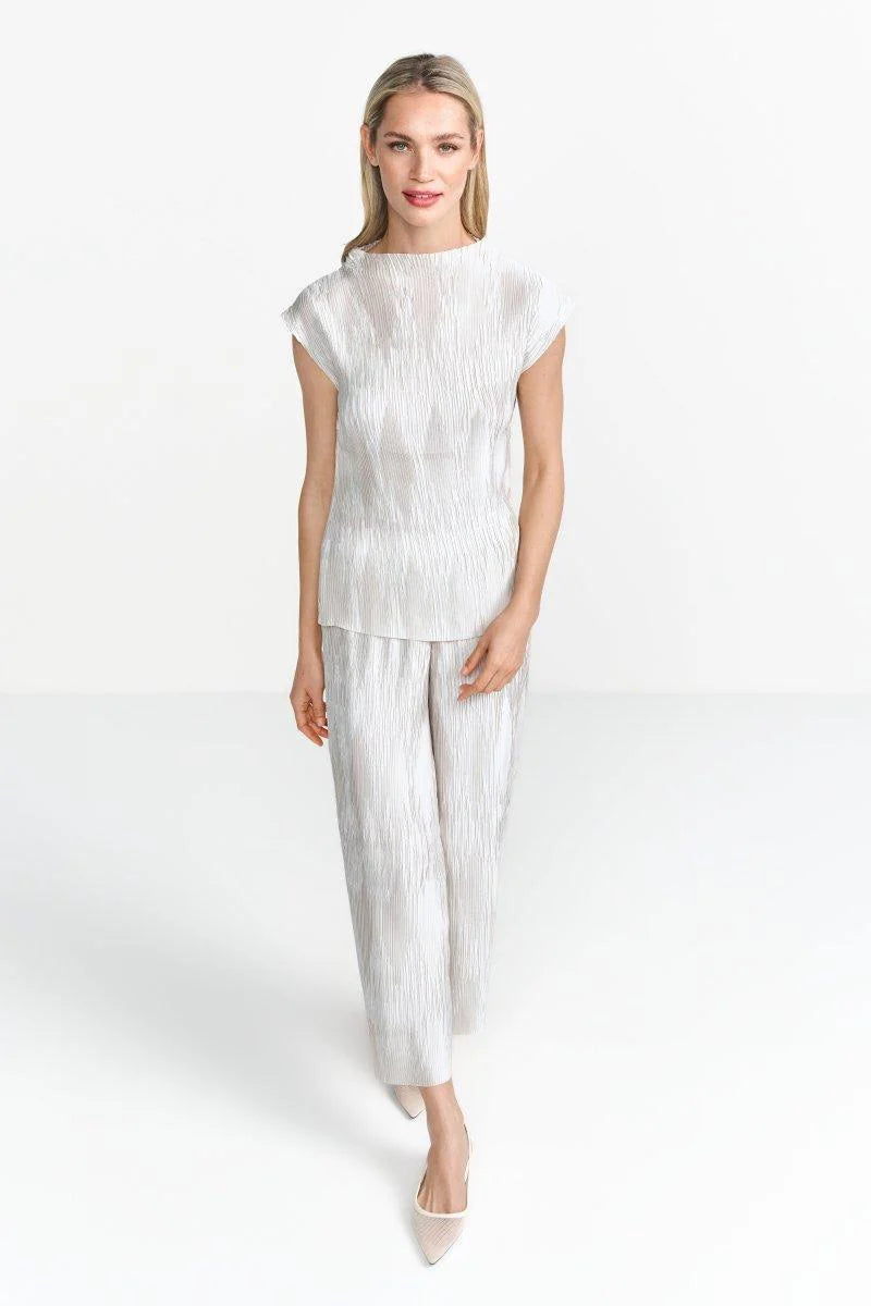 Pleated Top Pearl White
