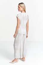 Pleated Top Pearl White