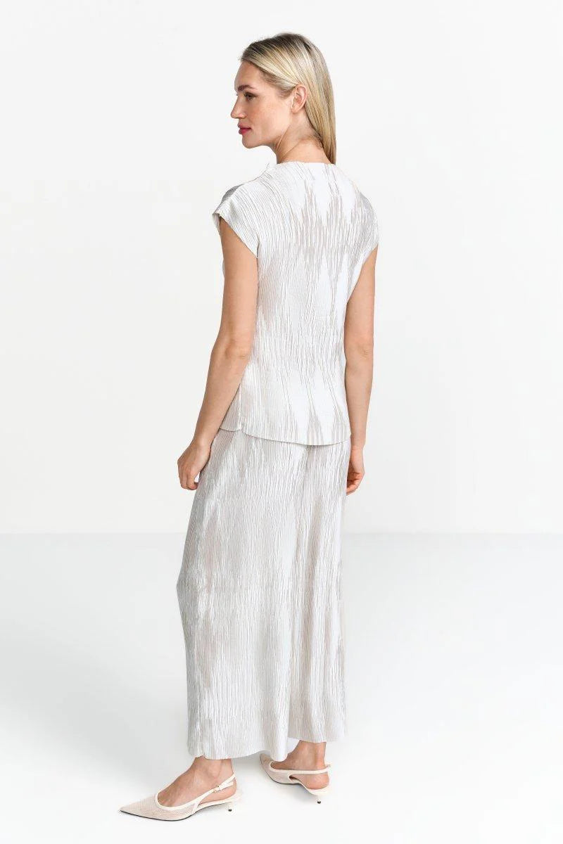 Pleated Top Pearl White