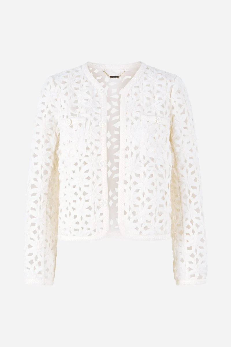 rich and royal White lace jacket on a white background shop online muse boutique hawthorn