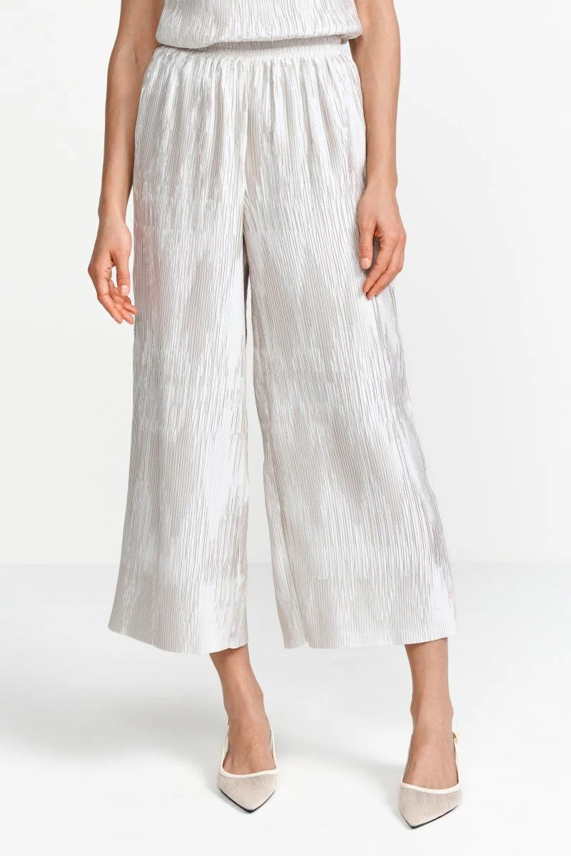 Pleated Trousers Pearl White