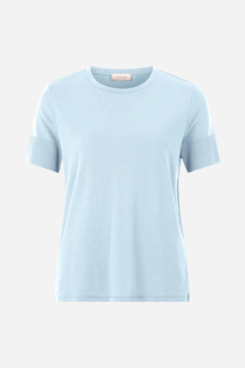 Rich and Royal Light blue t-shirt on a white background shop muse boutique hawthorn