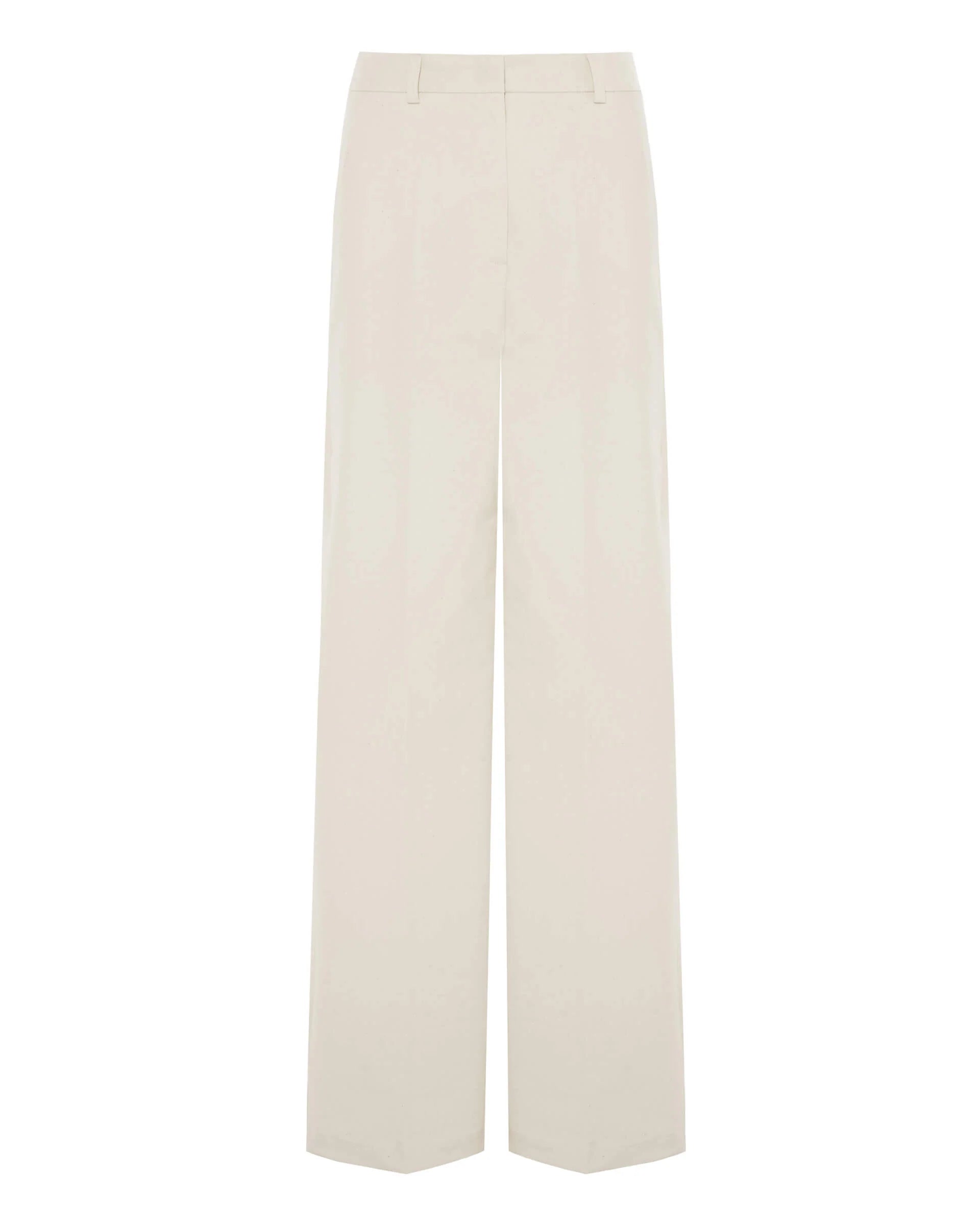 Long Cotton Canvas Trousers