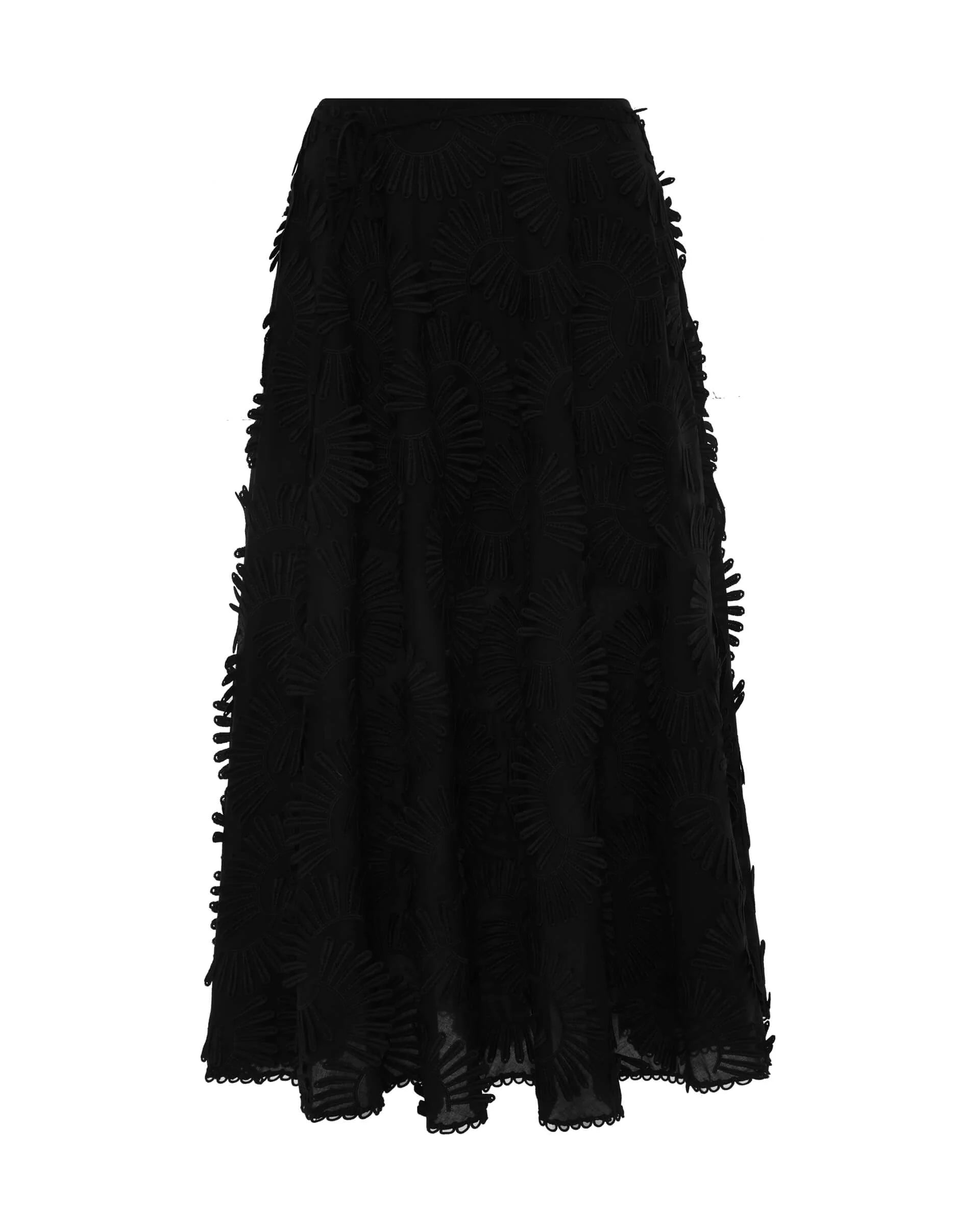 Nova Cotton Flared skirt with Embossed Flowers