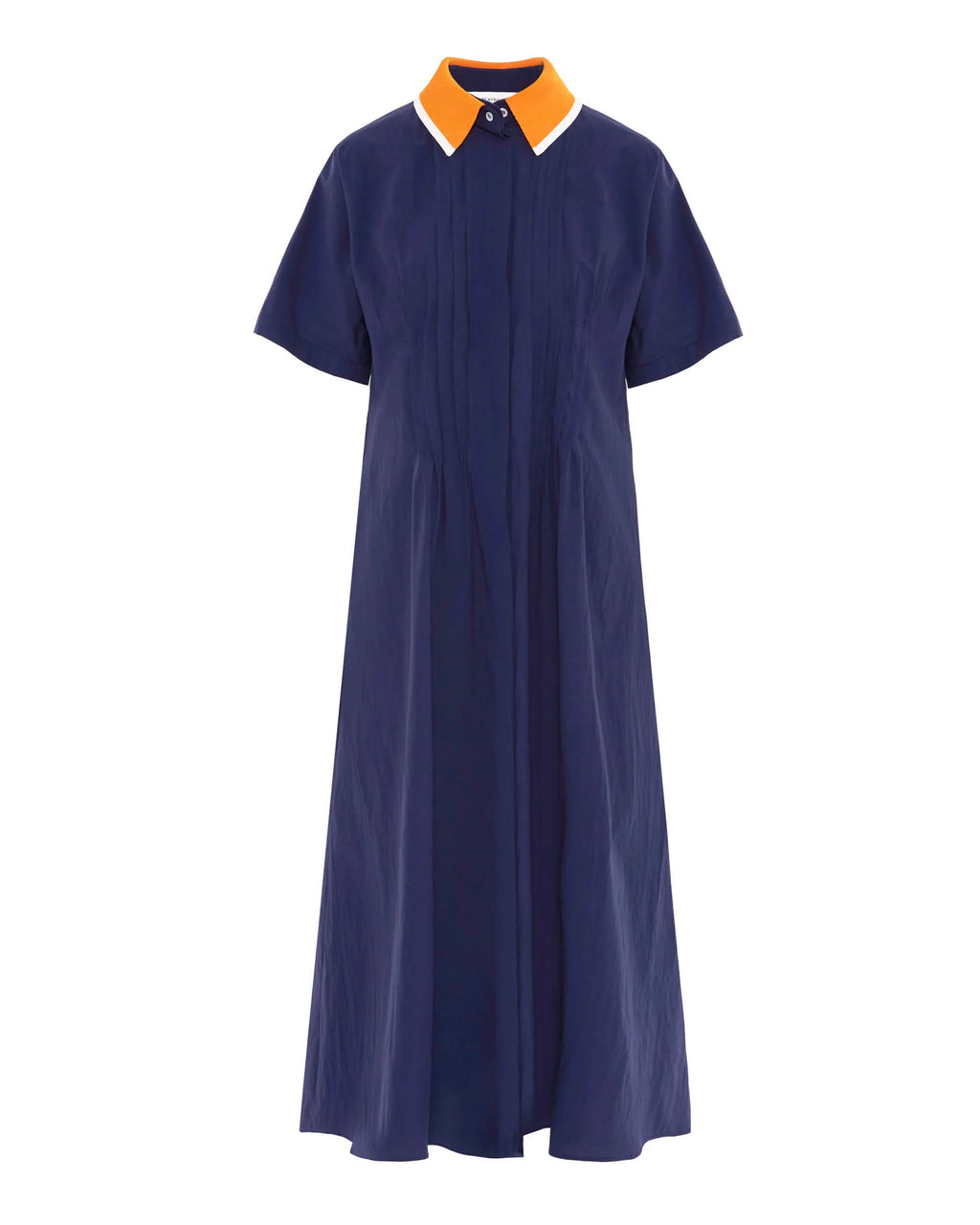 Atlas Cotton Dress with Detachable Knit Collar