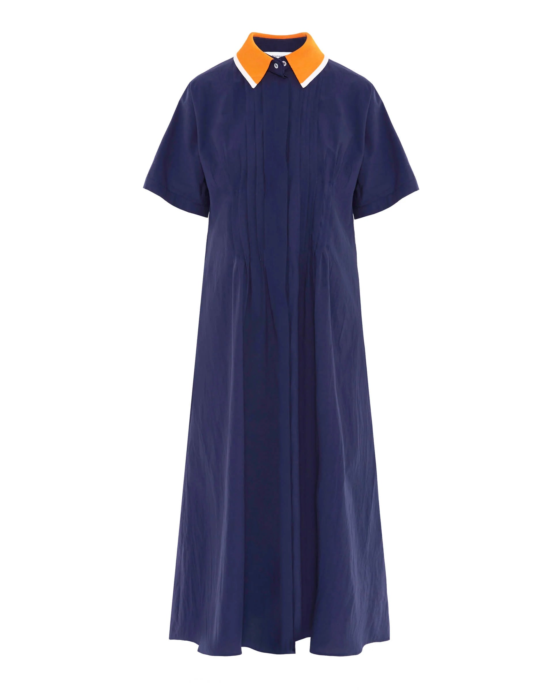 Atlas Cotton Dress with Detachable Knit Collar