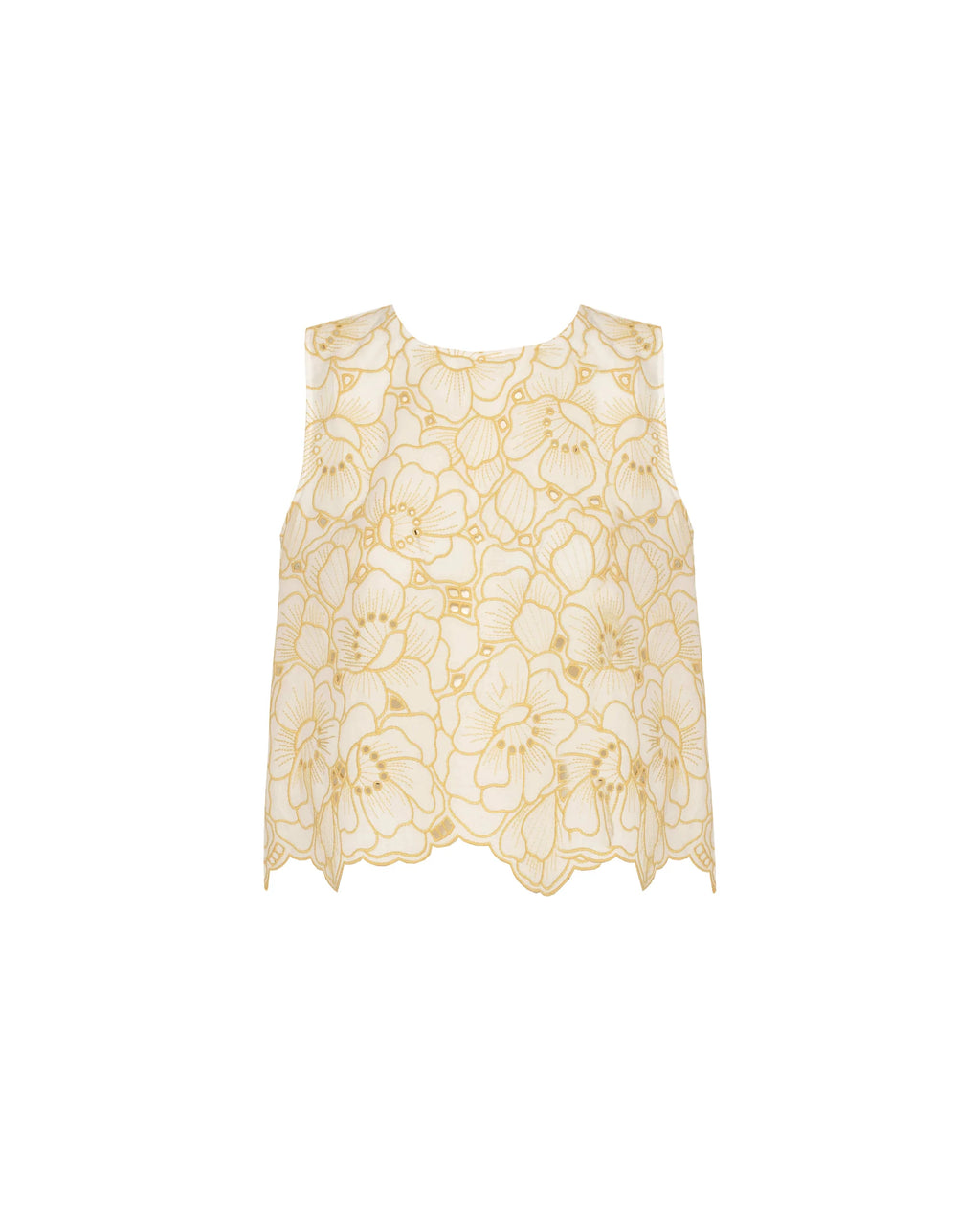 Yellow lace top on a white background