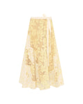 Yellow lace skirt on a white background