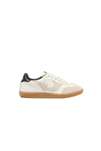 White sneaker with black accents on a white background