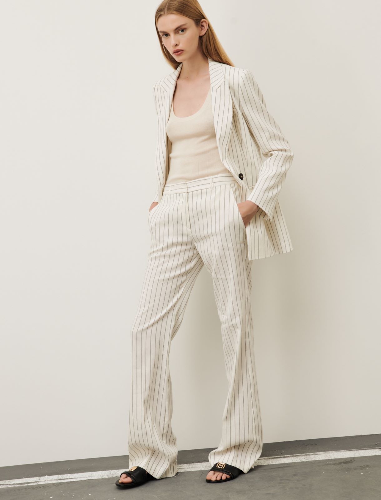 Marella - Ulivo Long Trouser in Stripe