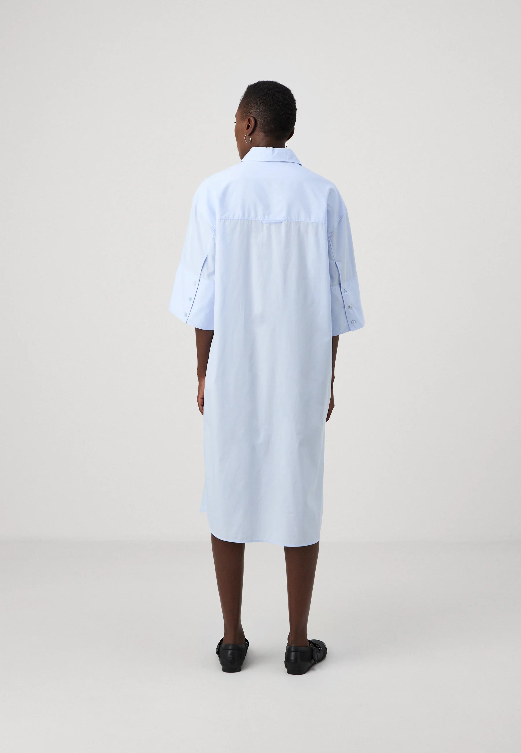 Jason Shirt Dress in Pigeon Blue