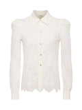 White lace blouse on a white background. Jenica lace blouse 