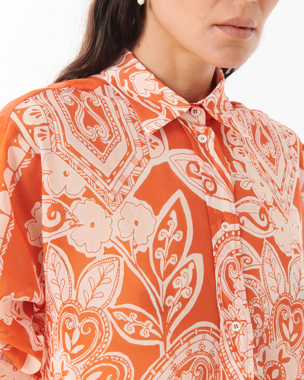 Dafne Printed Shirt in Muslin and Silk